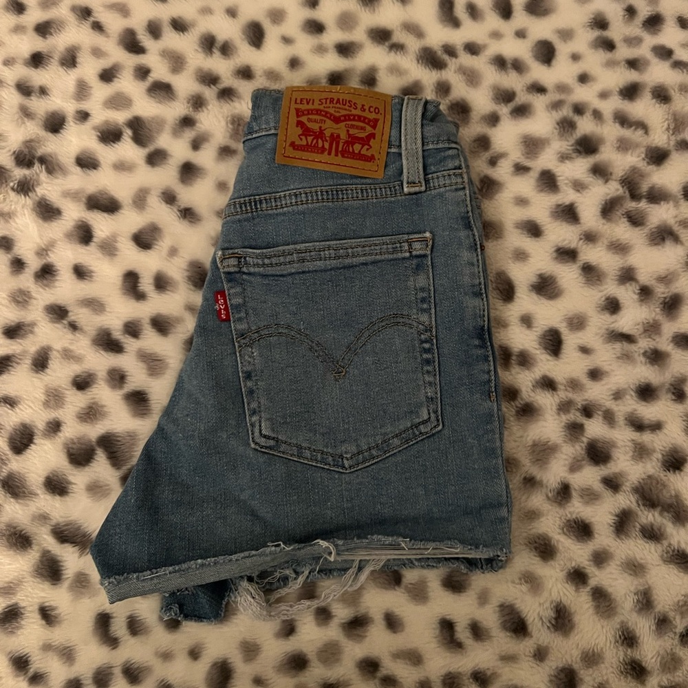 Levi's Light Blue Denim Cutoff Shorts with Frayed Hem